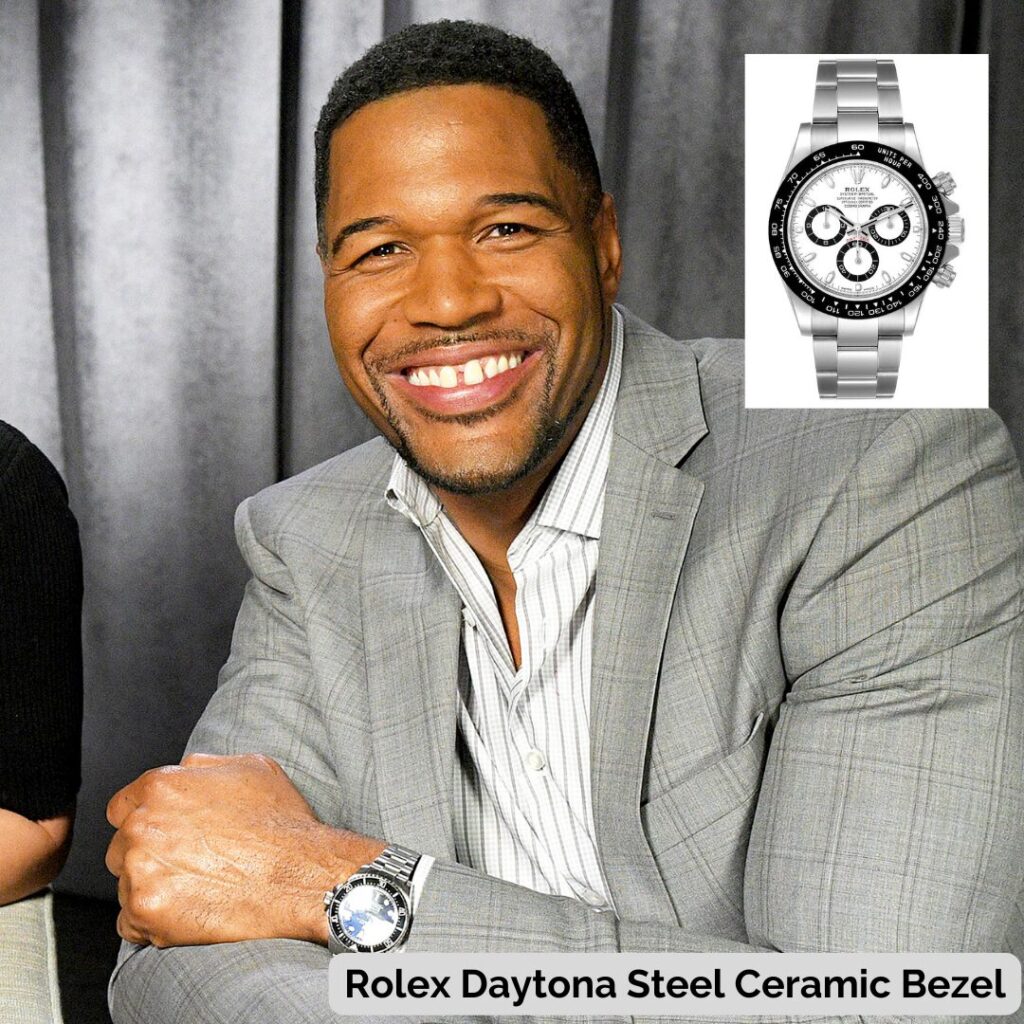 Michael Strahan wearing Rolex Daytona Steel Ceramic Bezel