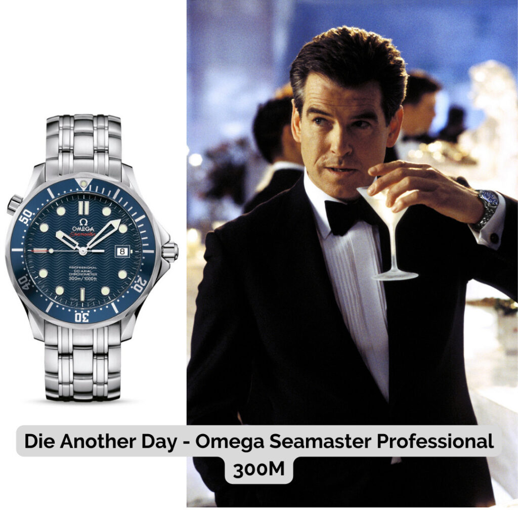James Bond wearing Omega Seamaster Professional 300M - 2002