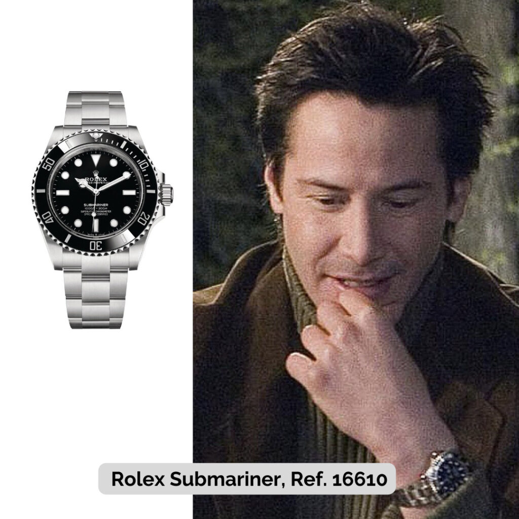 Keanu Reeves wearing Rolex Submariner, Ref. 16610