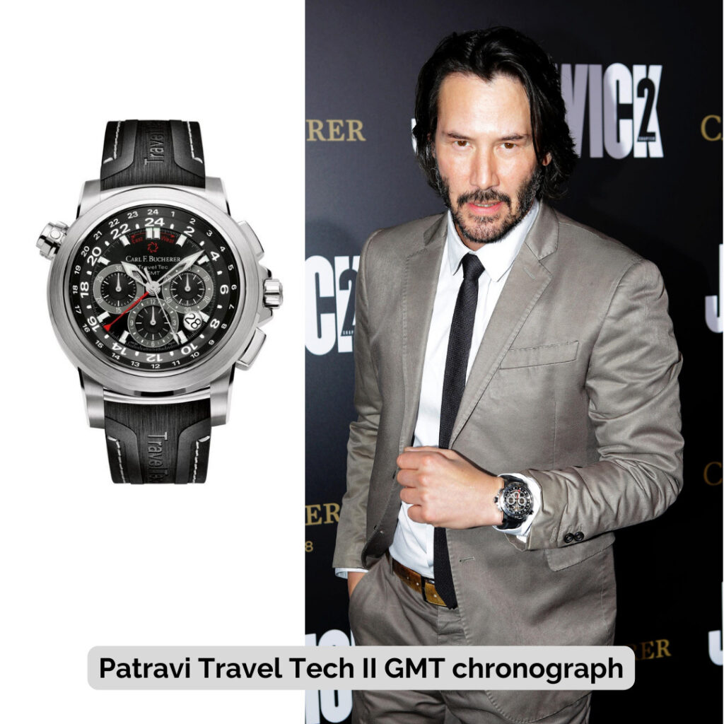 Keanu Reeves wearing Patravi Travel Tech II GMT Chronograph