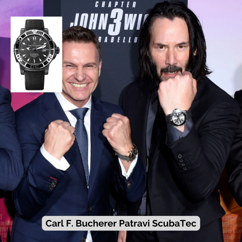 Keanu Reeves wearing Carl F. Bucherer Patravi ScubaTec