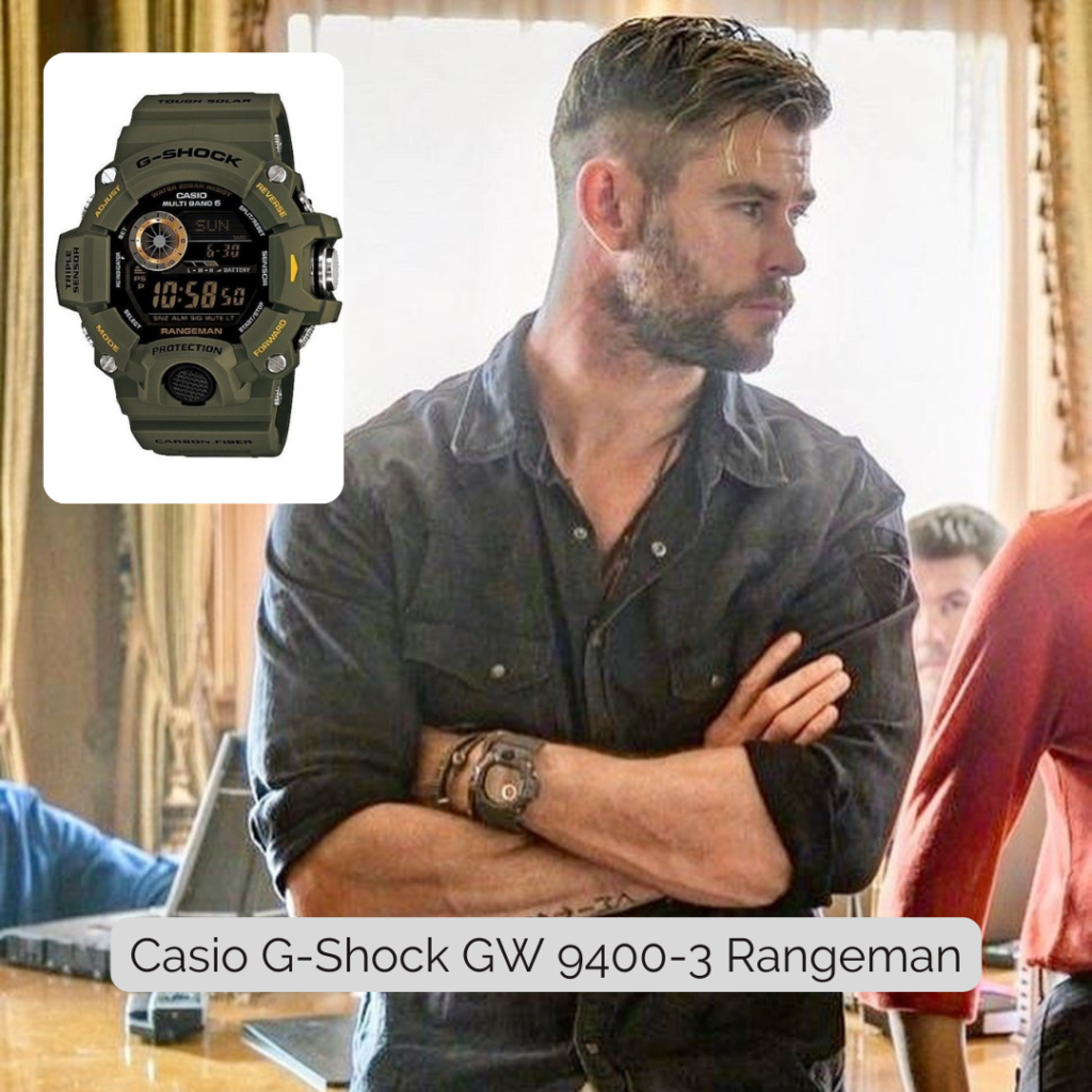 Chris Hemsworth wearing Casio G-Shock GW 9400-3 Rangeman