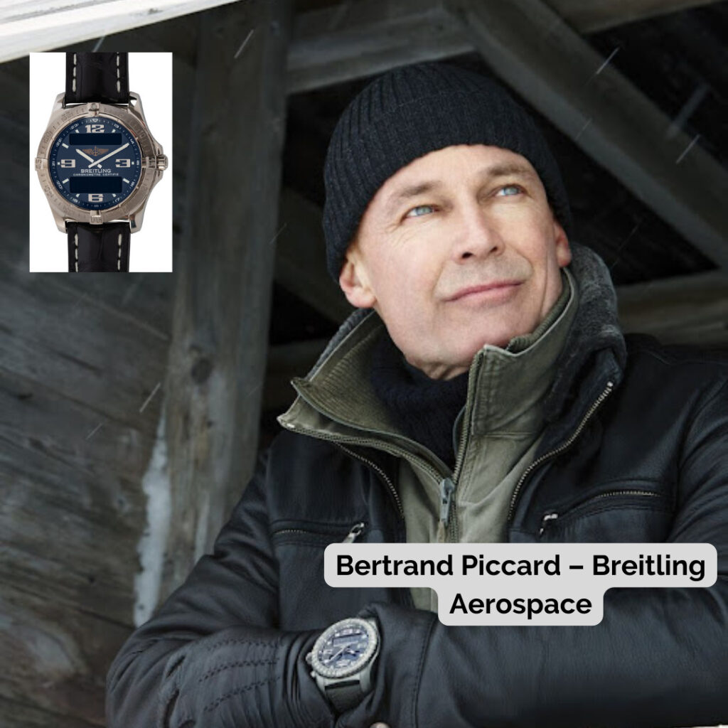 Bertrand Piccard wearing Breitling Aerospace