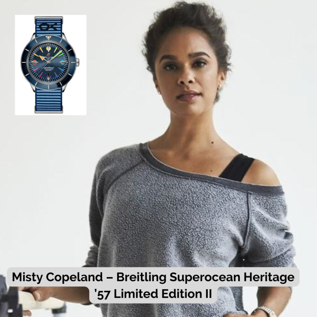 Misty Copeland wearing Breitling Superocean Heritage '57 Limited Edition II