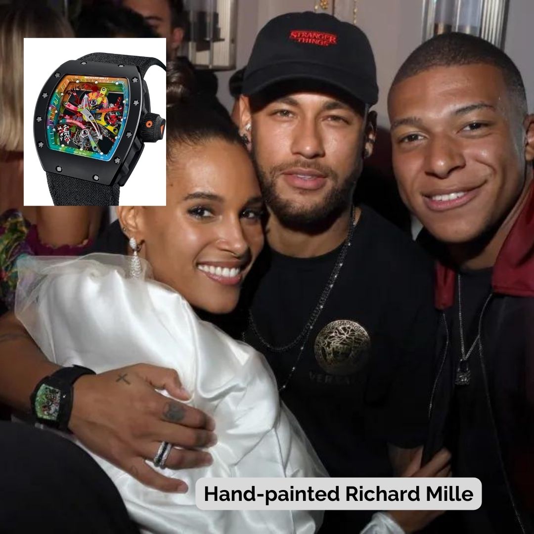 Neymar Jr wearing Hand-painted Richard Mille