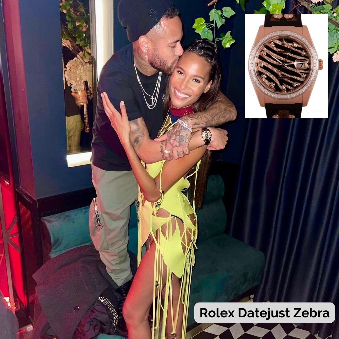 Neymar Jr wearing Rolex Datejust Zebra