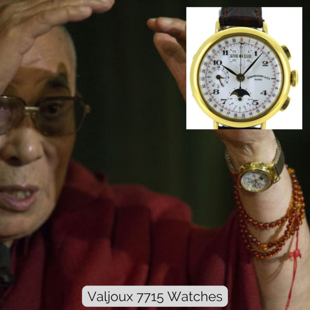 Dalai Lama wearing Valjoux 7715 Watches