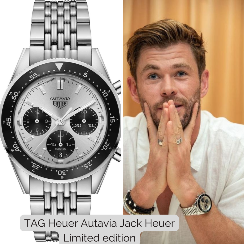 Chris Hemsworth wearing TAG Heuer Autavia Jack Heuer Limited edition