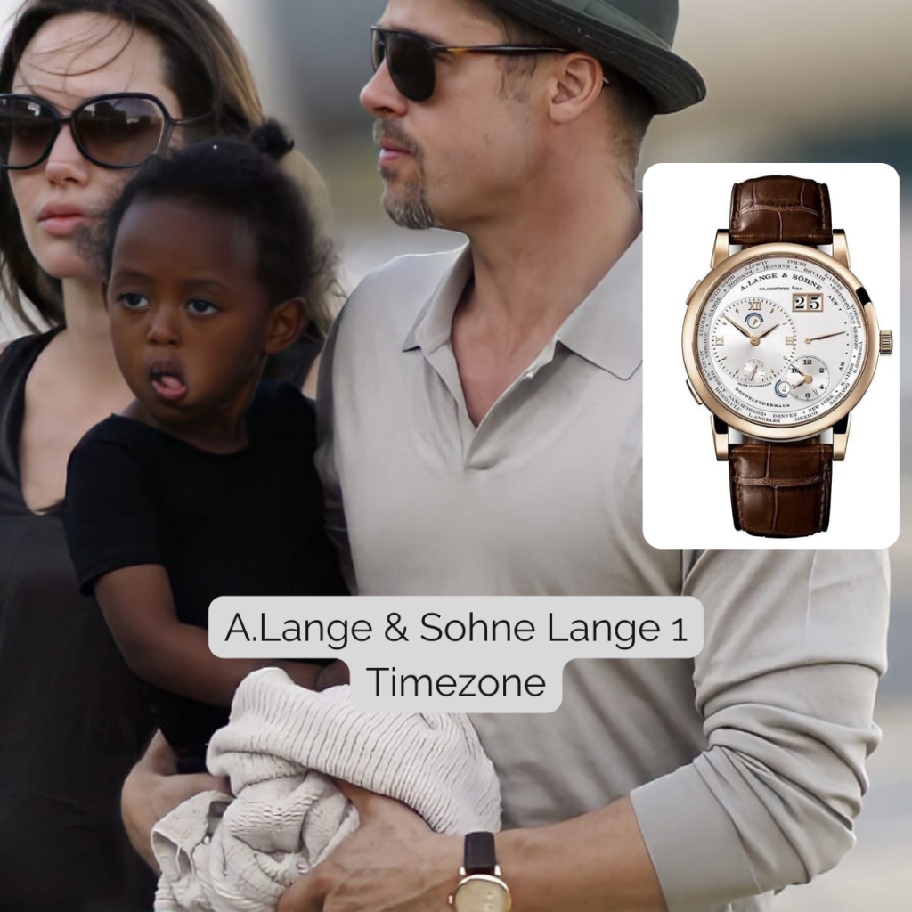 Brad Pitt wearing A.Lange & Sohne Lange 1 Timezone