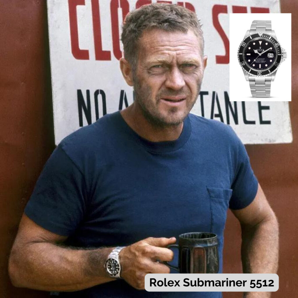 Steve McQueen wearing Rolex Submariner 5512