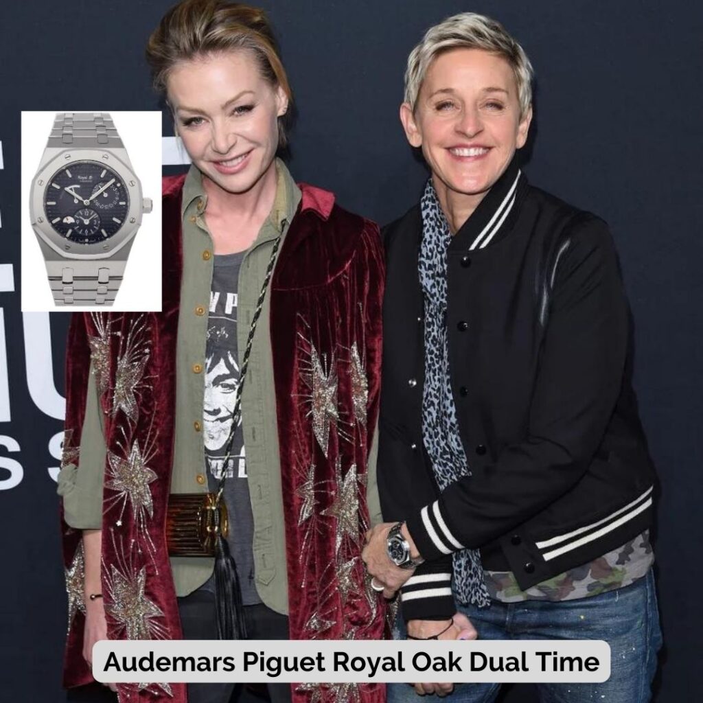 Ellen Degeneres wearing Audemars Piguet Royal Oak Dual Time