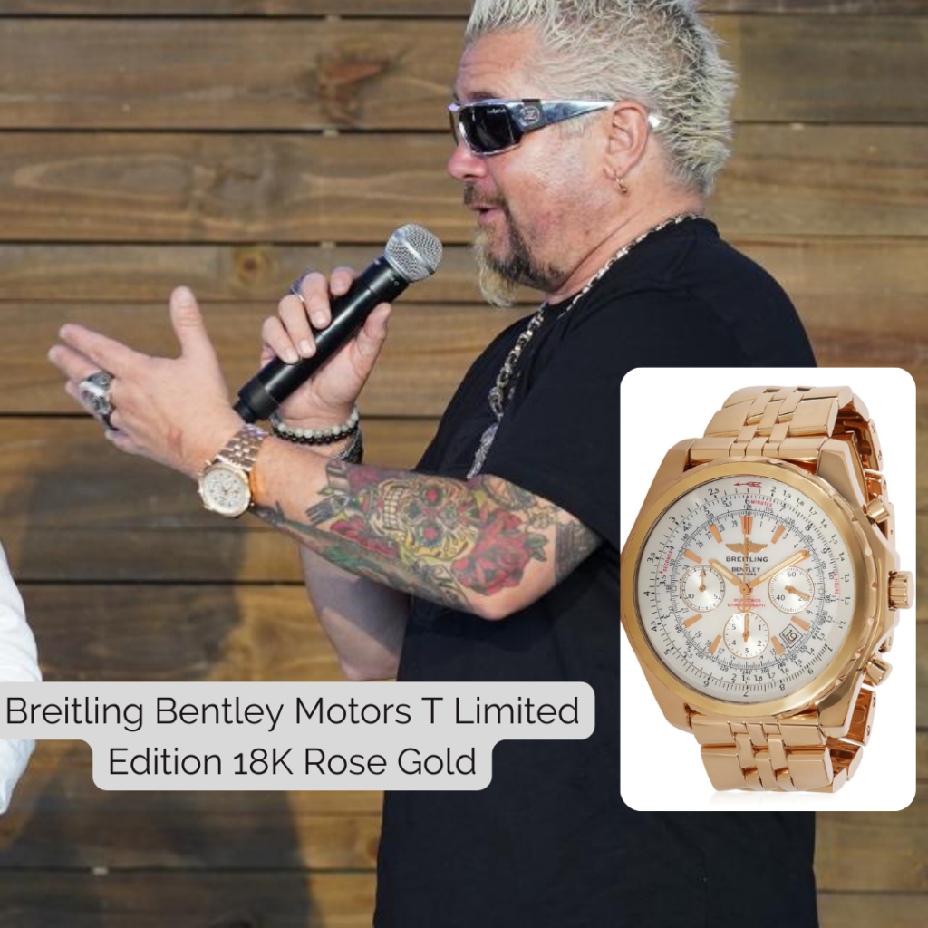 Guy Fieri wearing Breitling Bentley Motors T Limited Edition 18K Rose Gold 