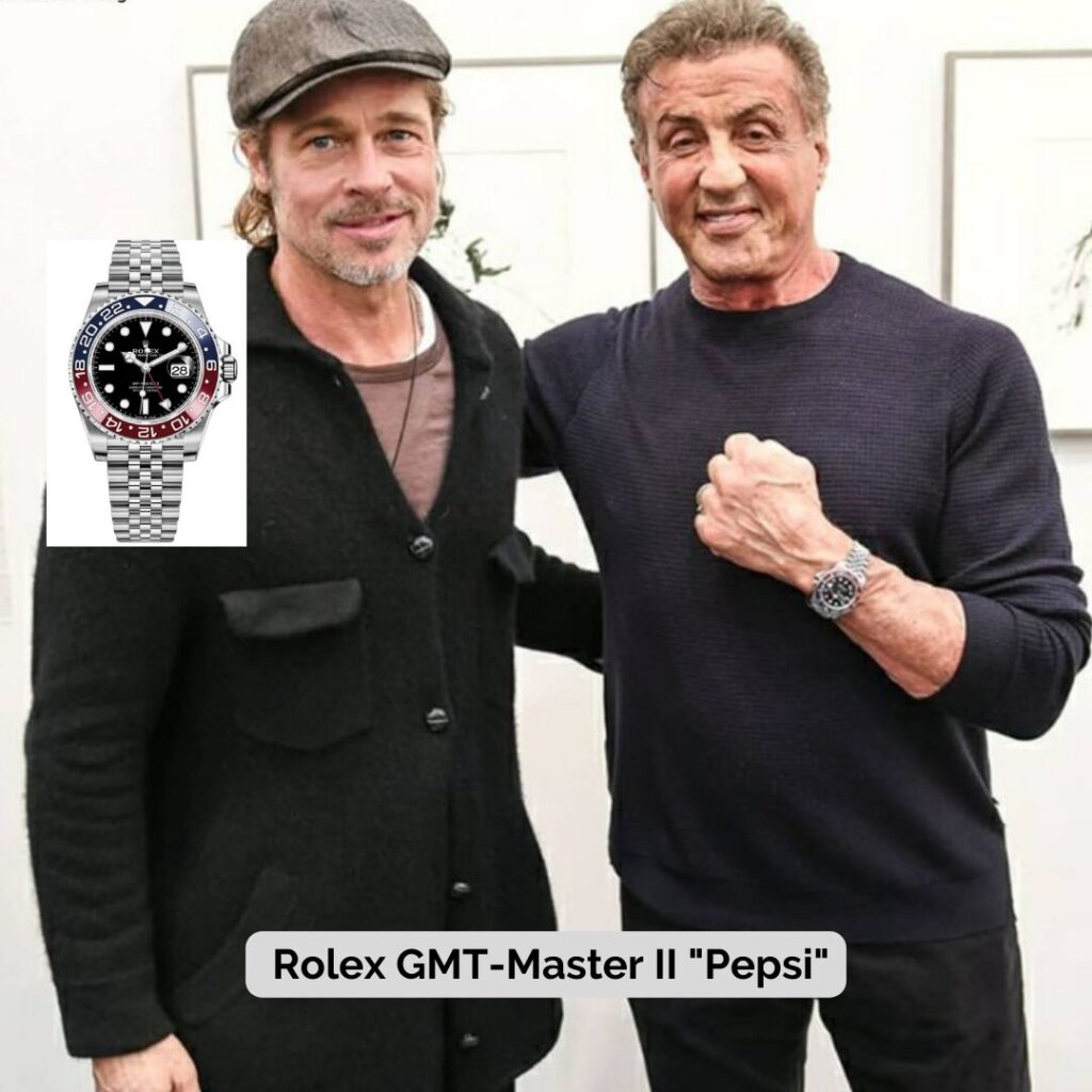 Sylvester Stallone wearing Rolex GMT-Master II "Pepsi"