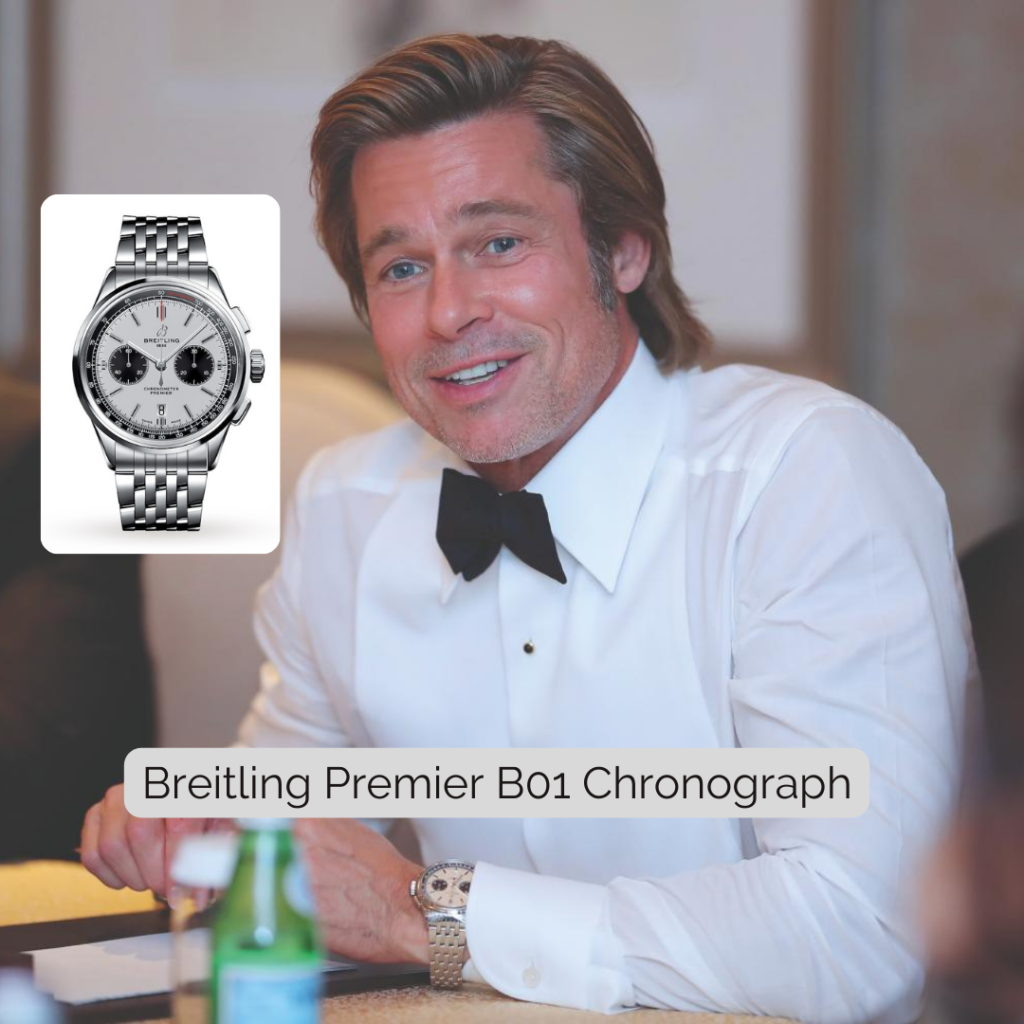 Brad Pitt wearing Breitling Premier B01 Chronograph