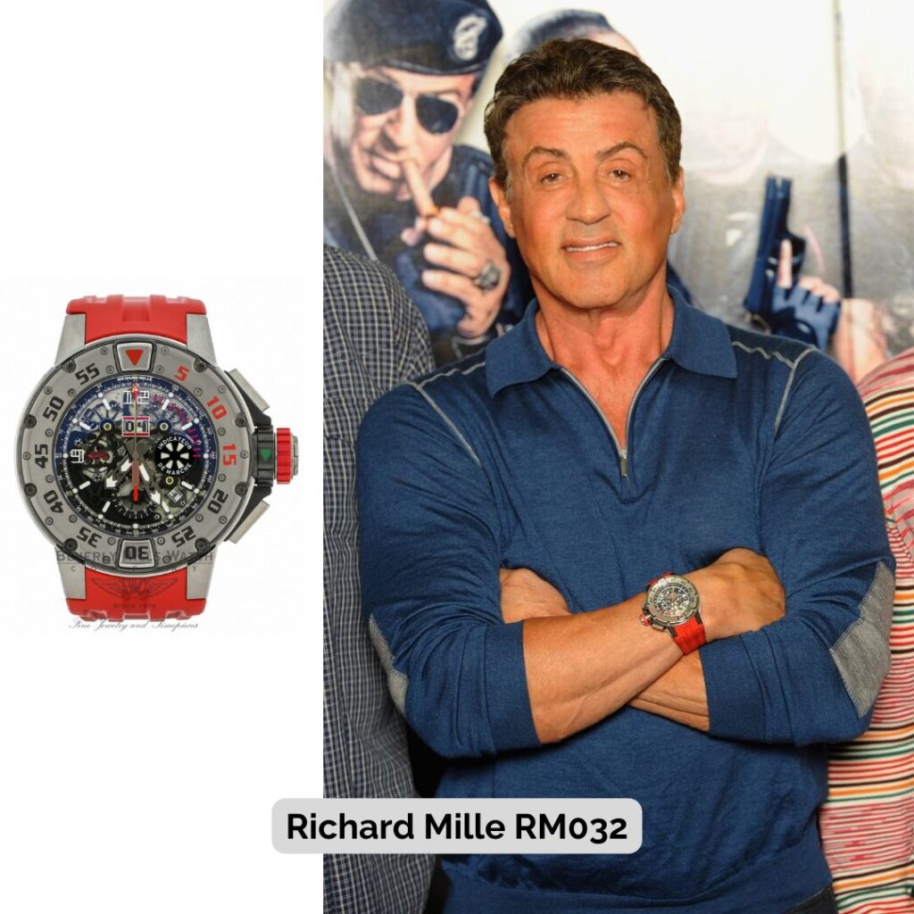 Sylvester Stallone wearing Richard Mille RM032