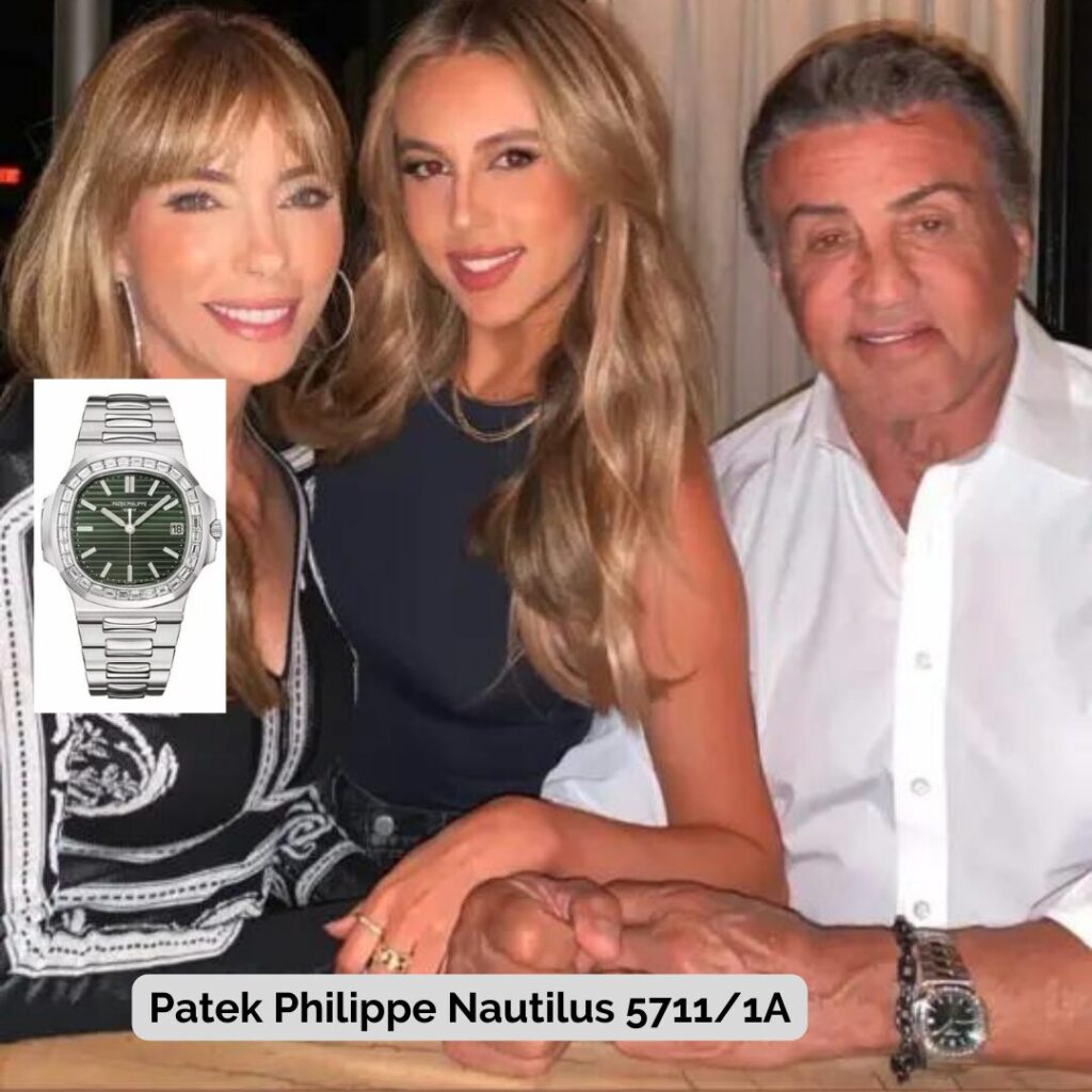 Sylvester Stallone wearing Patek Philippe Nautilus 5711/1A