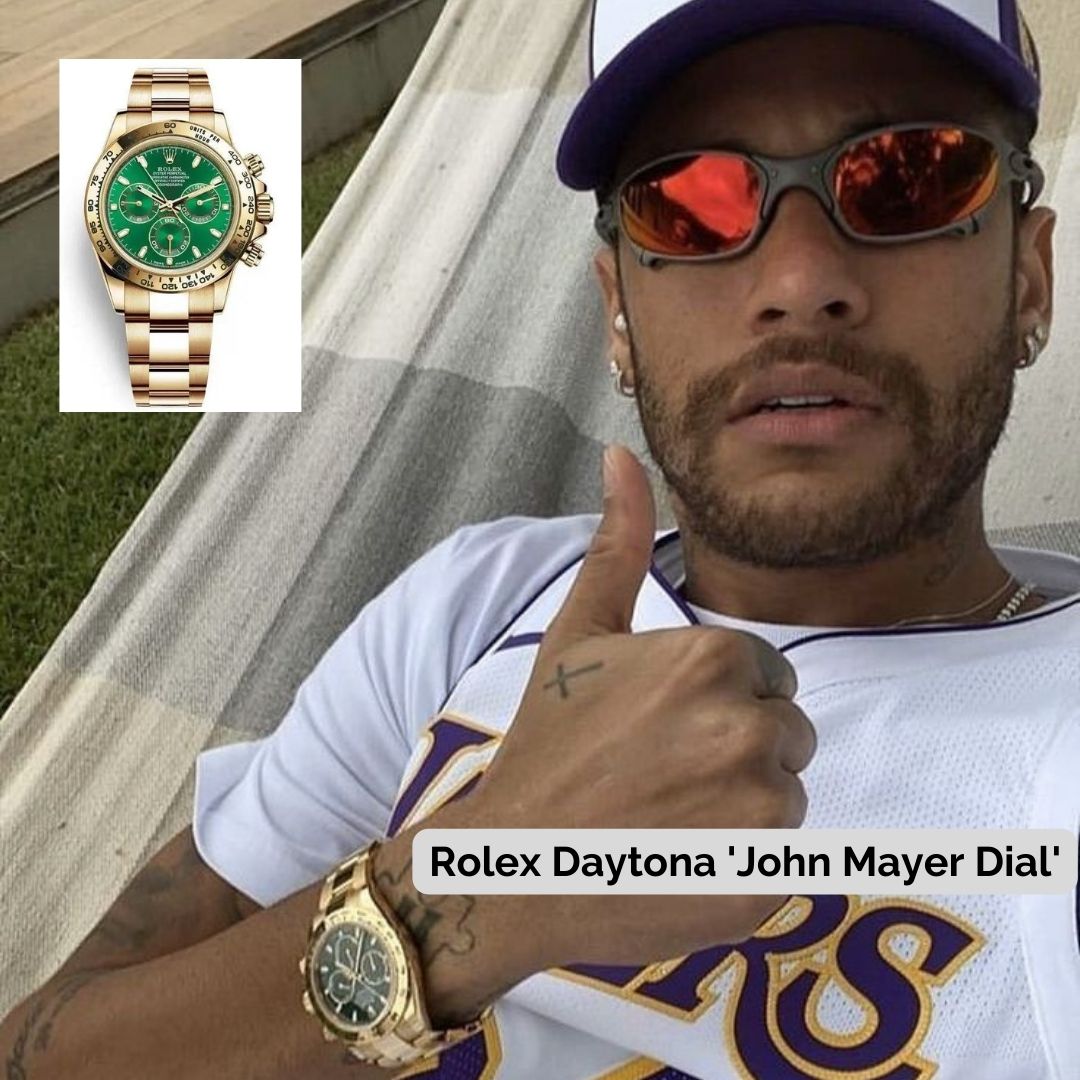 Neymar Jr wearing Rolex Daytona 'John Mayer Dial'