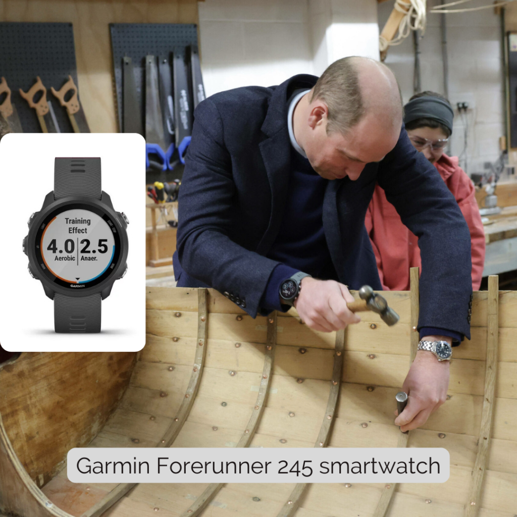 Prince William wearing Garmin Forerunner 245 smartwatch