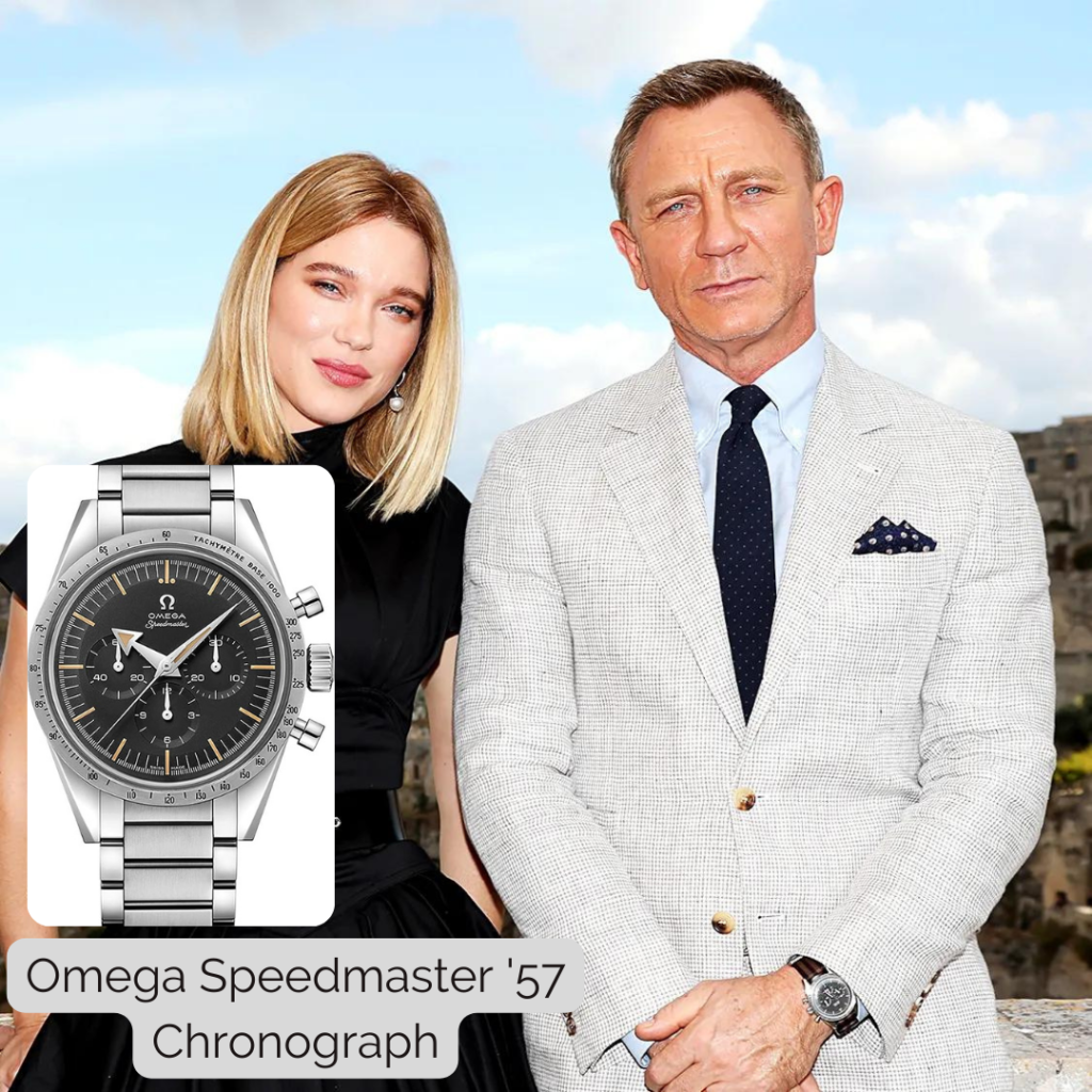 Daniel Craig wearing Omega Speedmaster '57 Chronograph