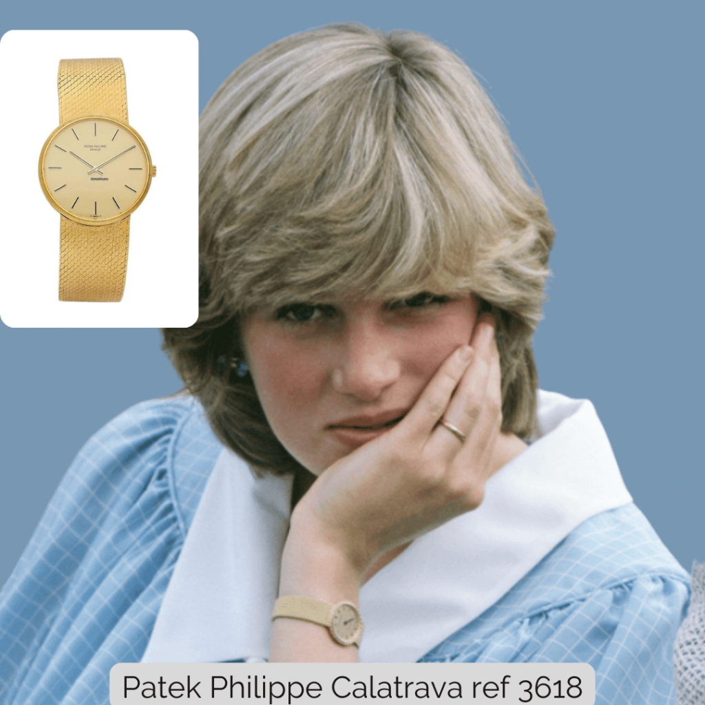 Princess Diana wearing Patek Philippe Calatrava ref 3618