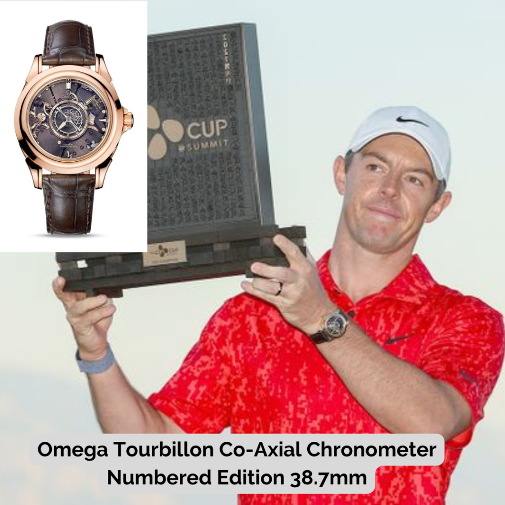 Rory McIlroy wearing Omega Tourbillon Co-Axial Chronometer Numbered Edition 38.7mm