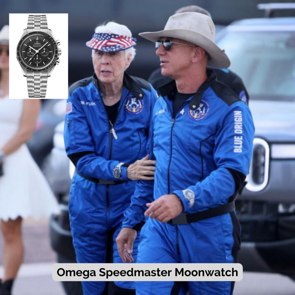 Jeff Bezos wearing Omega Speedmaster Moonwatch