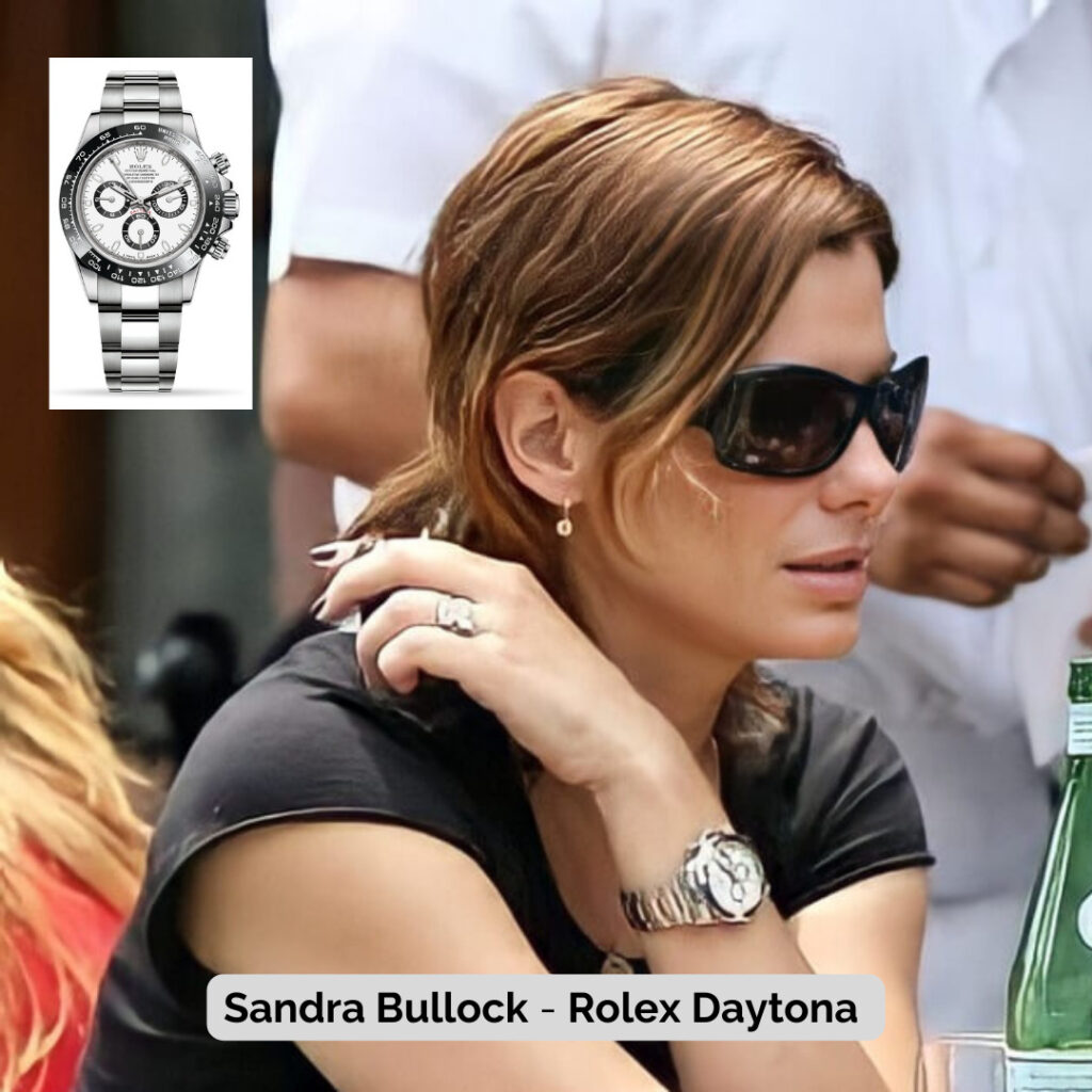 Sandra Bullock wearing Rolex daytona