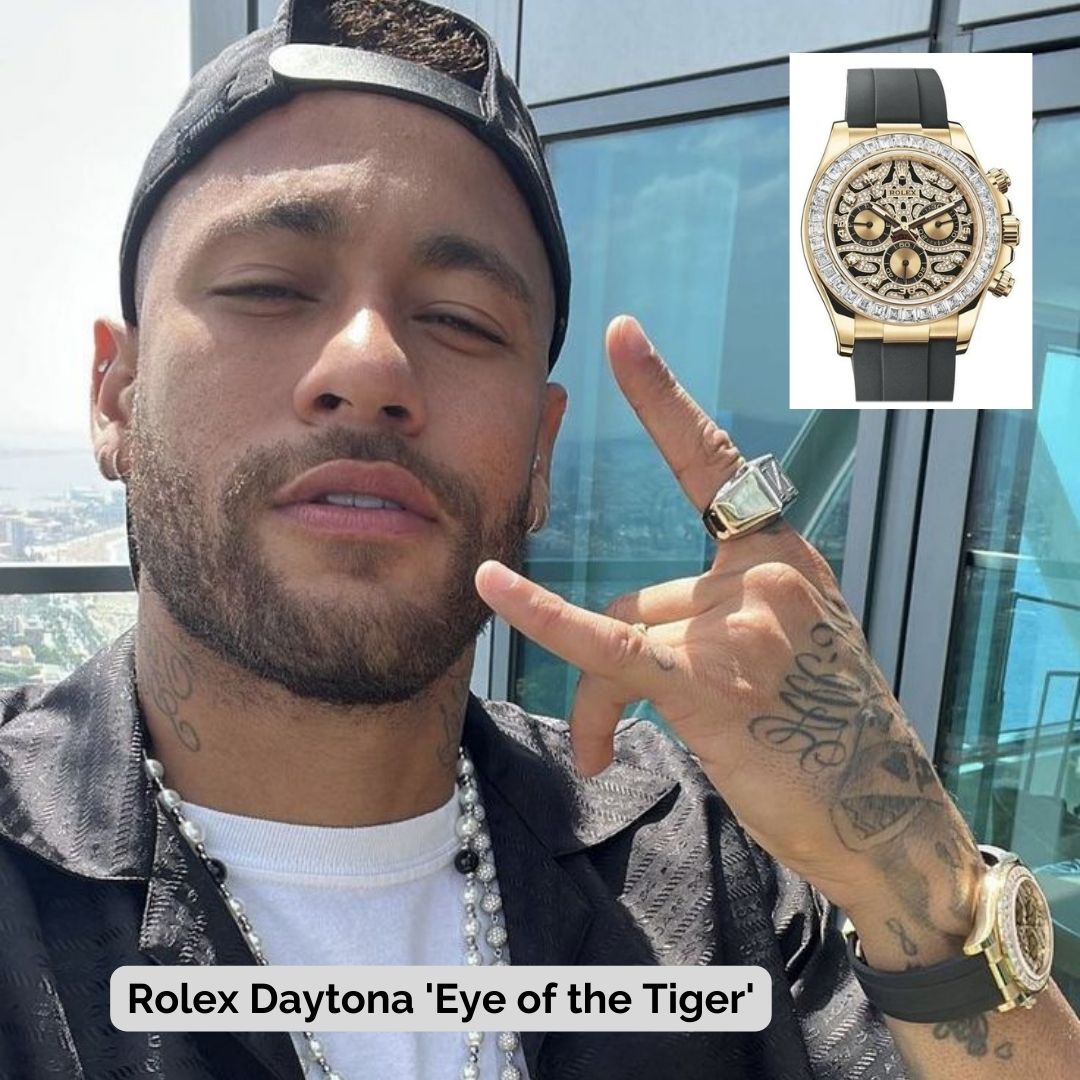 Neymar Jr wearing Rolex Daytona 'Eye of the Tiger'