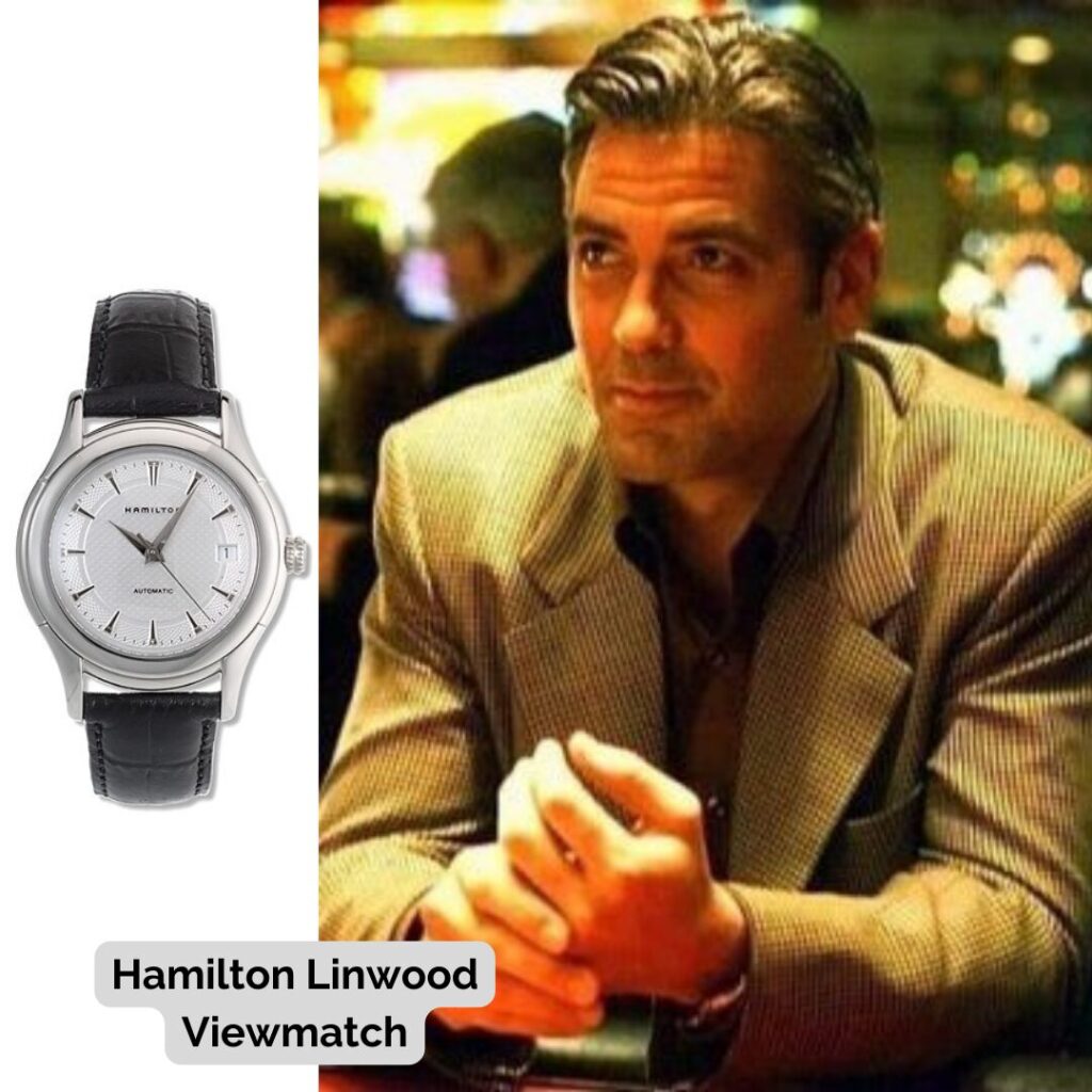 George Clooney wearing Hamilton Linwood Viewmatch