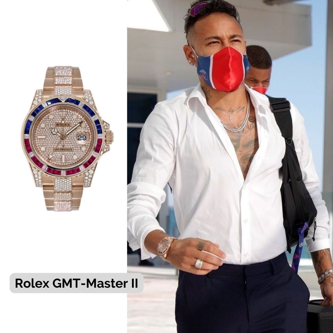 Neymar Jr wearing Rolex GMT-Master II