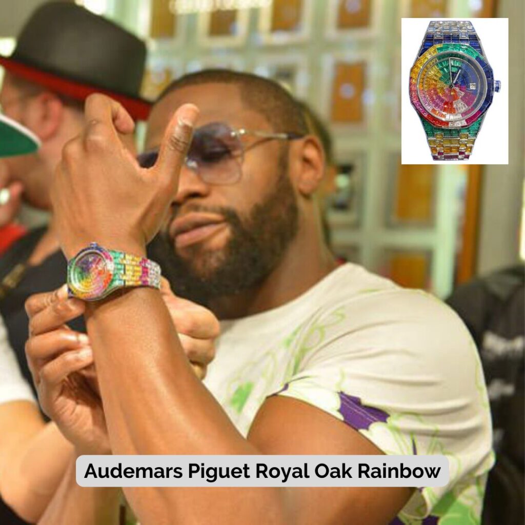Floyd Mayweather wearing Audemars Piguet Royal Oak Rainbow