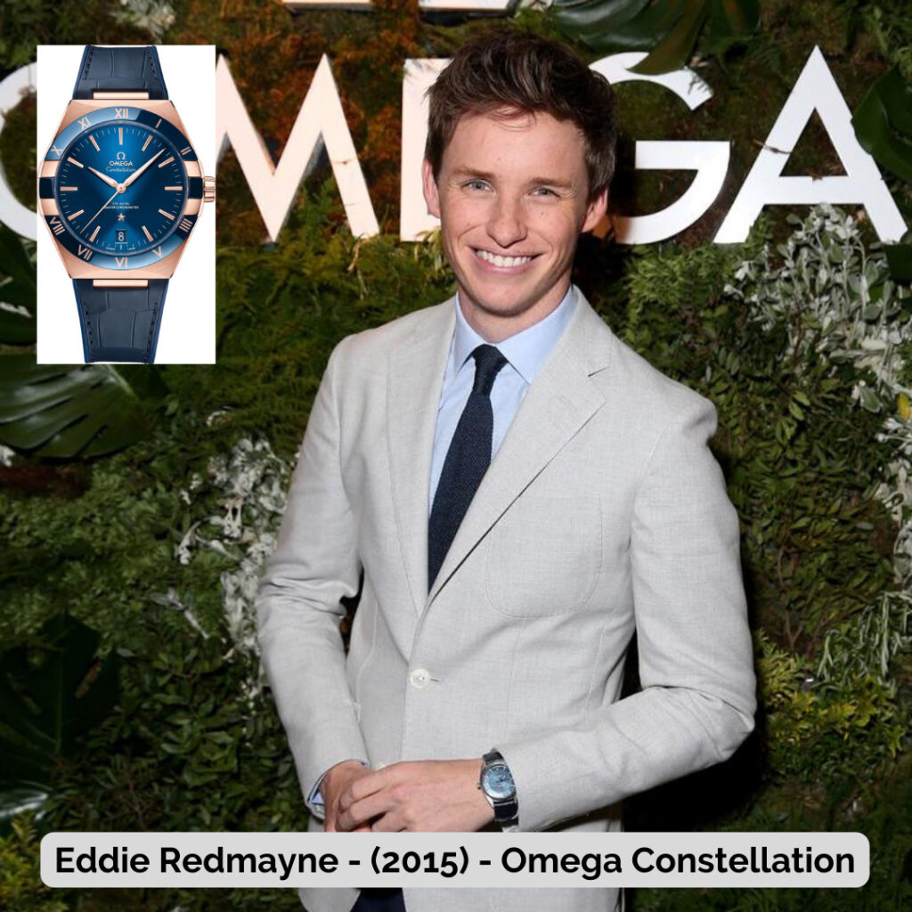 Eddie Redmayne wearing Omega Constellation