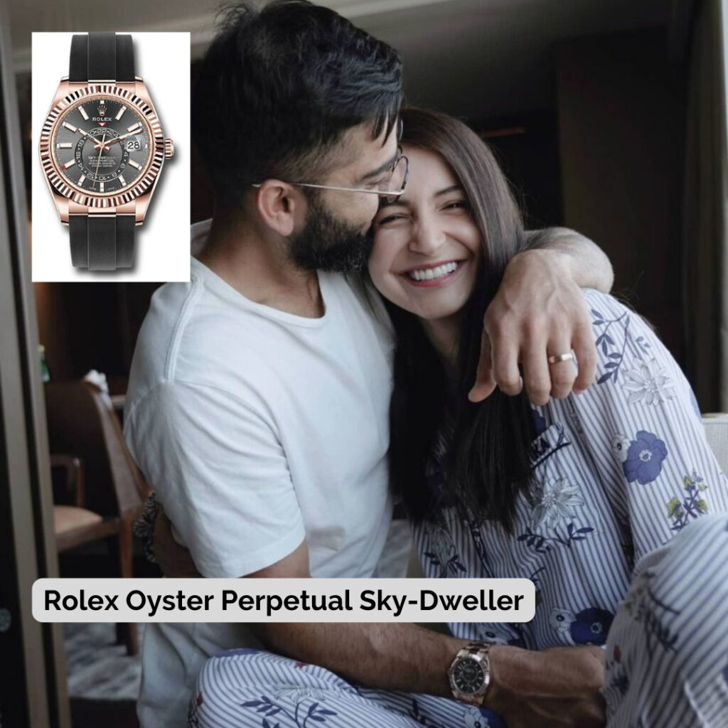 Virat Kohli wearing Rolex Oyster Perpetual Sky-Dweller