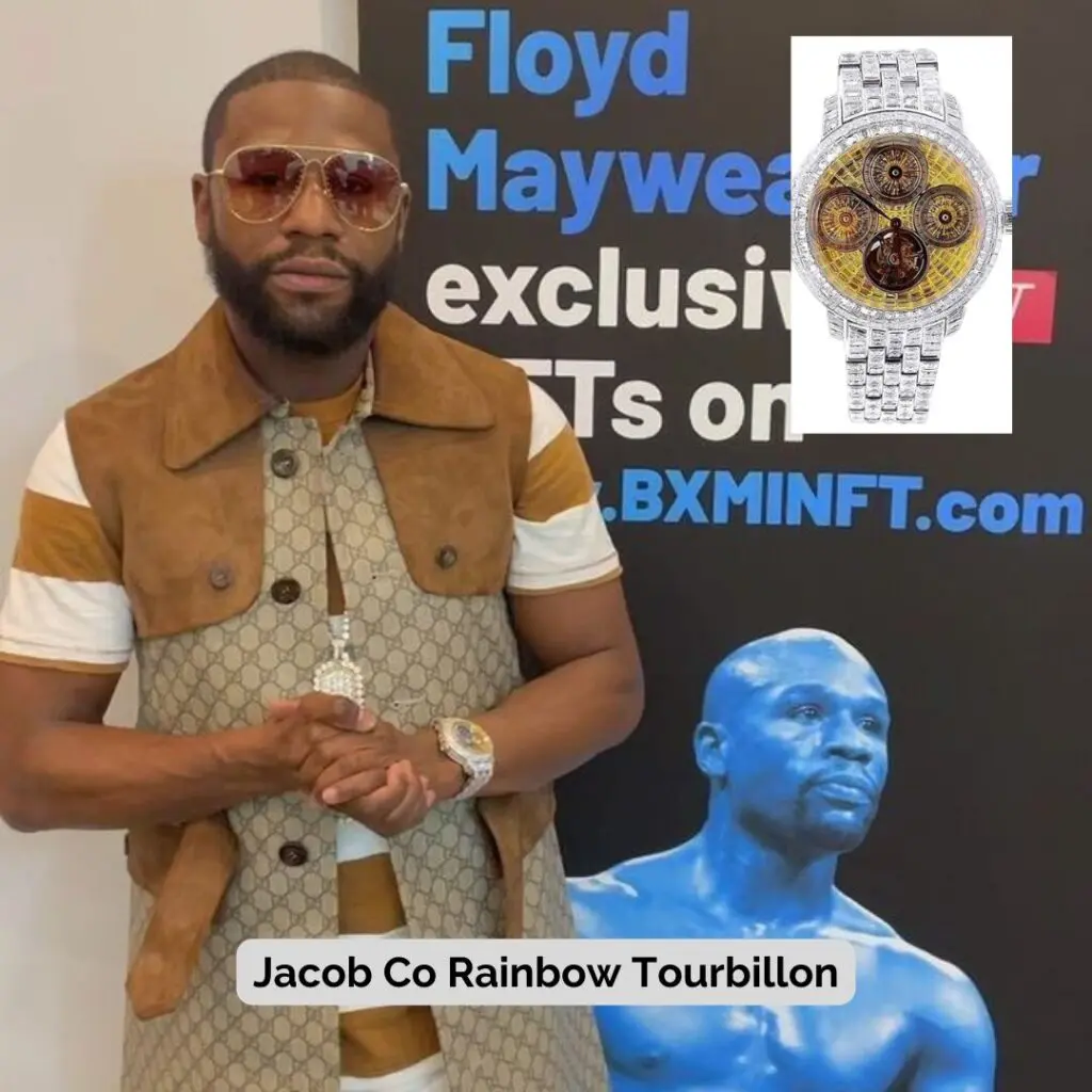 Floyd Mayweather wearing Jacob Co Rainbow Tourbillon