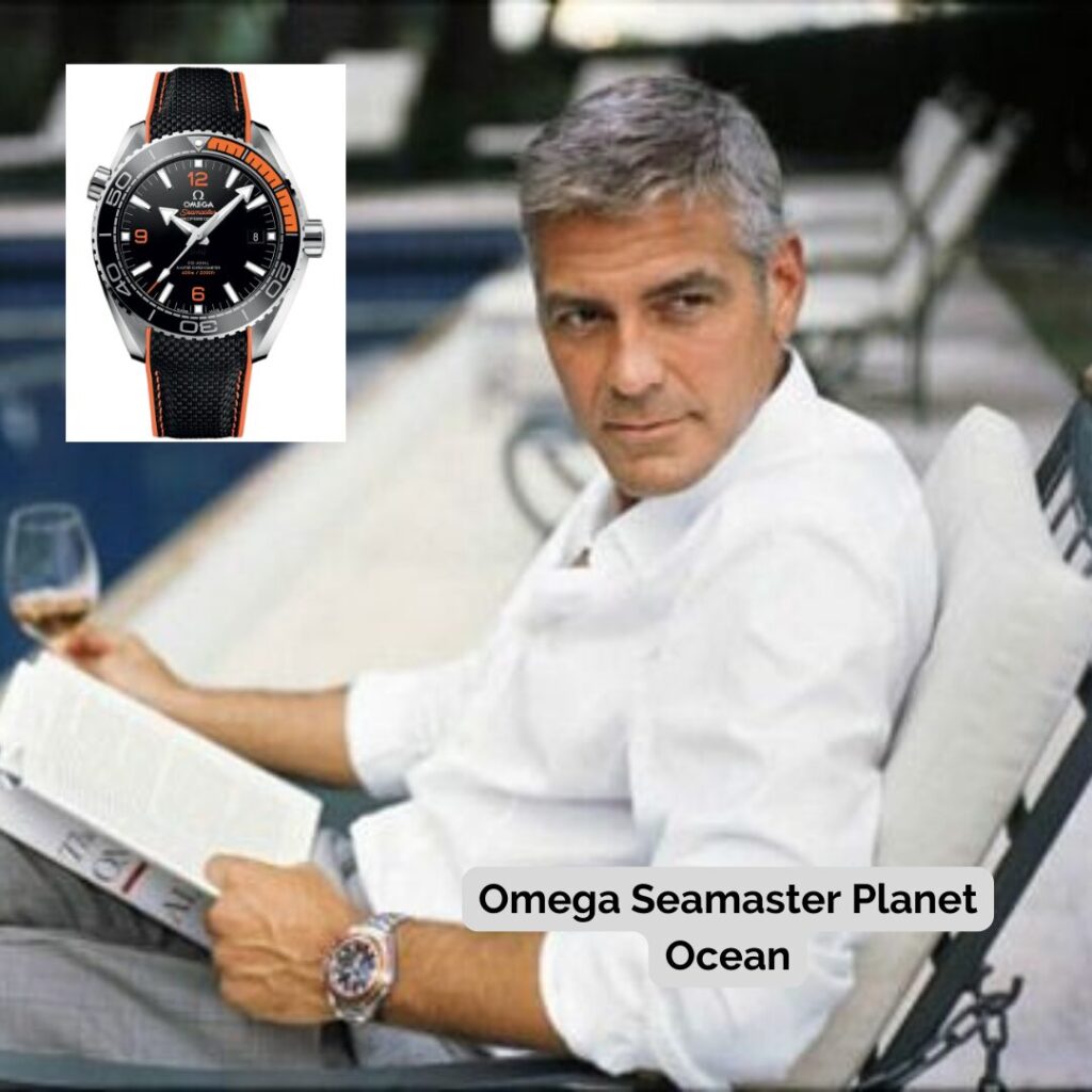 George Clooney wearing Omega Seamaster Planet Ocean