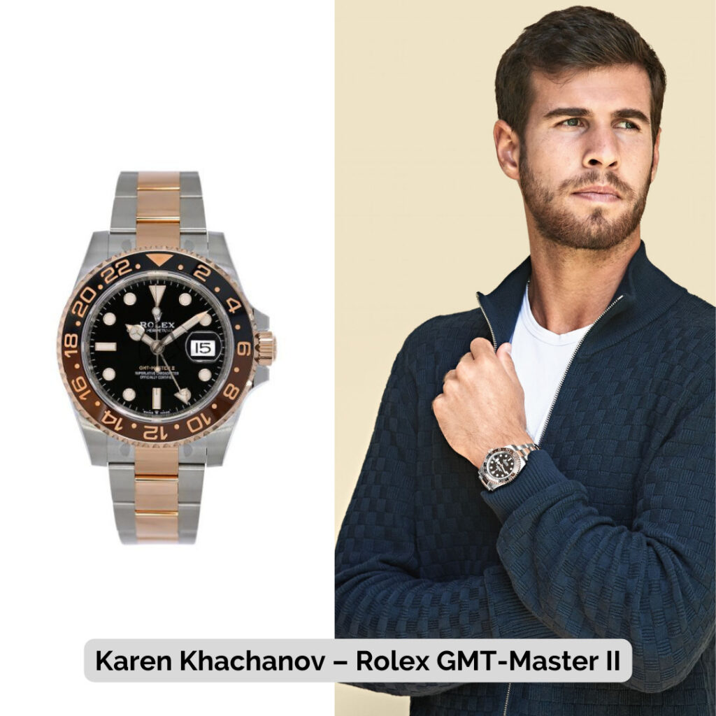 Karen Khachanov wearing Rolex GMT-Master II