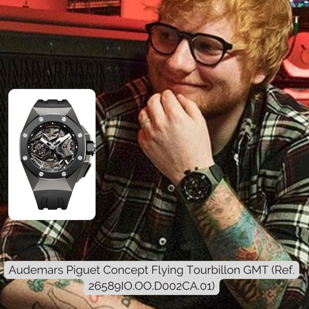 Ed Sheeran wearing Audemars Piguet Concept Flying Tourbillon GMT (Ref. 26589IO.OO.D002CA.01)