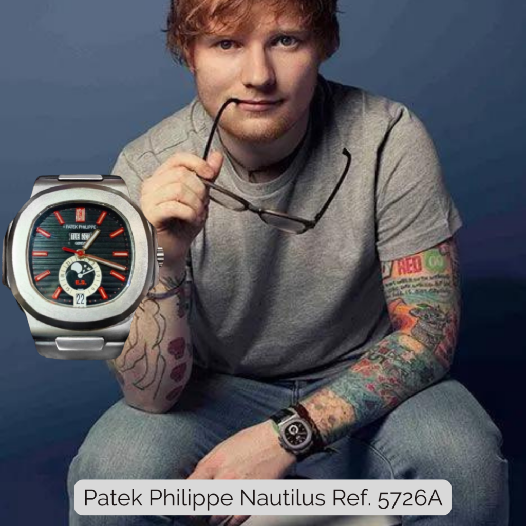 Ed Sheeran wearing Patek Philippe Nautilus Ref. 5726 A