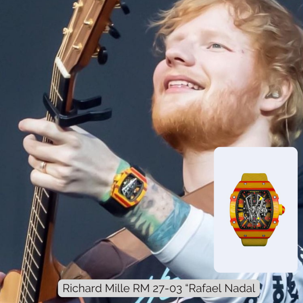 Ed Sheeran wearing Richard Mille RM 27-03 “Rafael Nadal