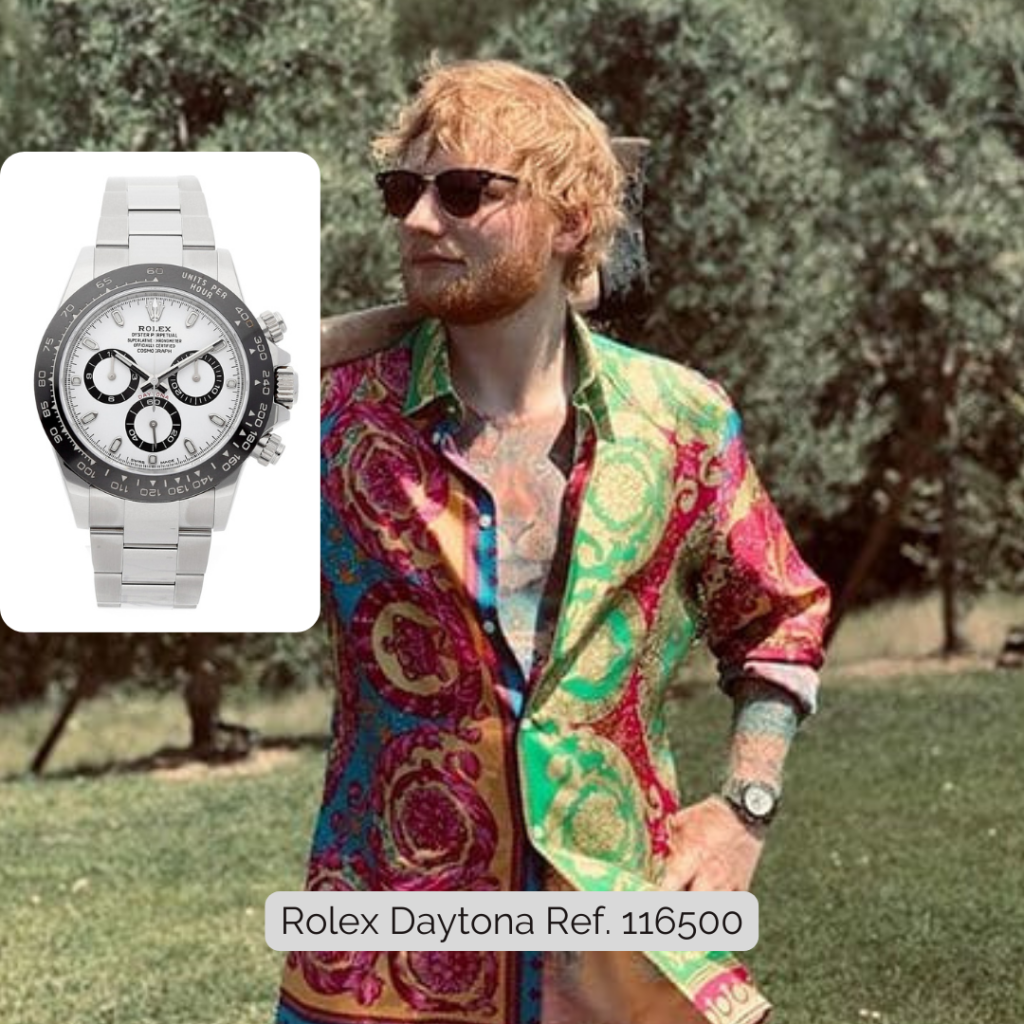Ed Sheeran wearing Rolex Daytona Ref. 116500