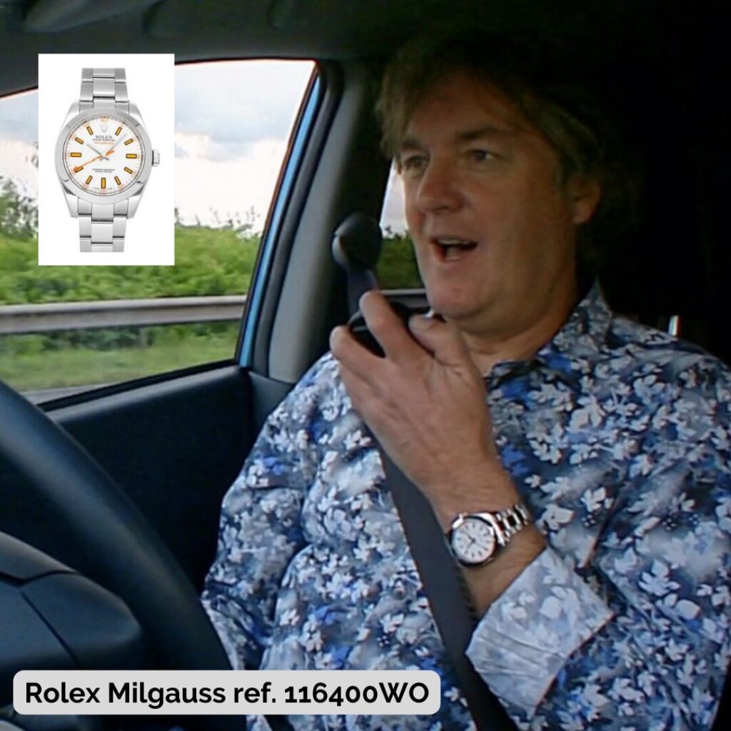 James May wearing Rolex Milgauss ref. 116400WO