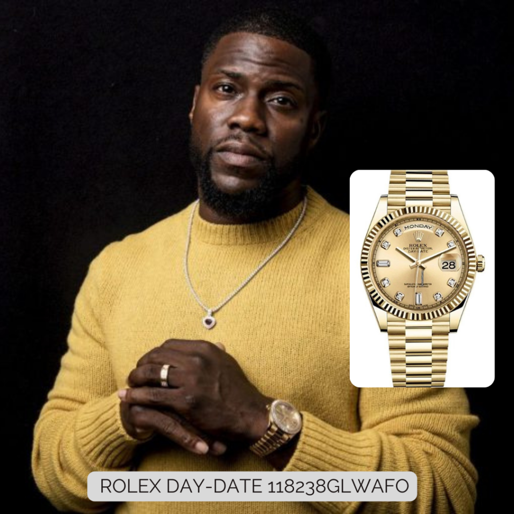 Kevin Hart wearing ROLEX DAY-DATE 118238GLWAFO