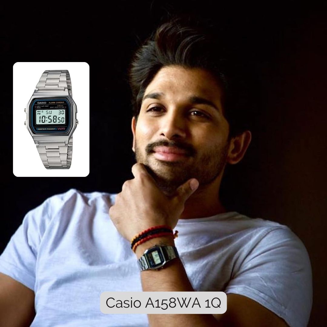 Allu Arjun wearing Casio A158WA 1Q
