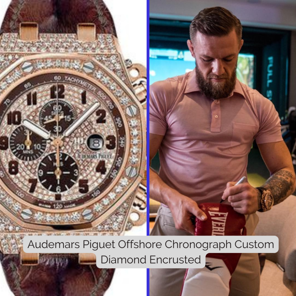 Conor McGregor wearing Audemars Piguet Offshore Chronograph Custom Diamond Encrusted