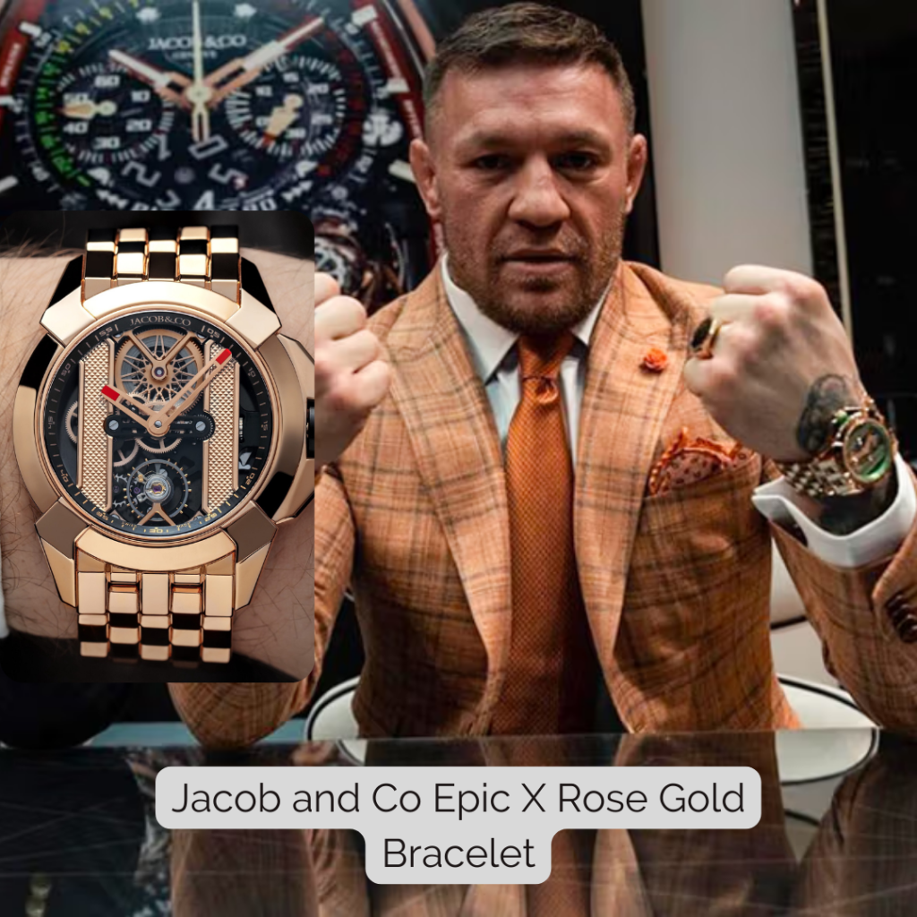 Conor McGregor wearing Jacob and Co Epic X Rose Gold Bracelet