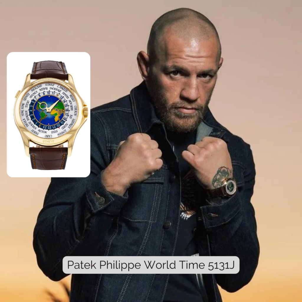 Conor McGregor wearing Patek Philippe World Time 5131J