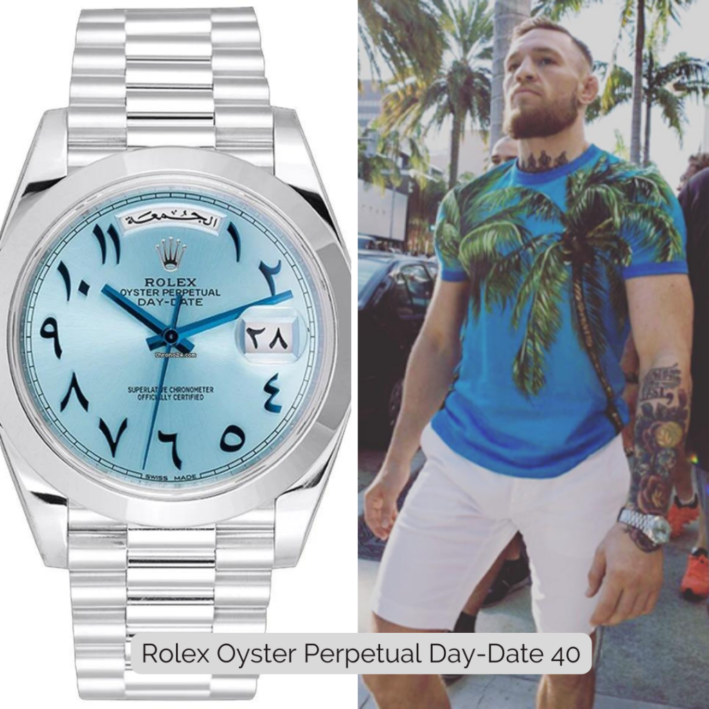 Conor McGregor wearing Rolex Oyster Perpetual Day-Date 40