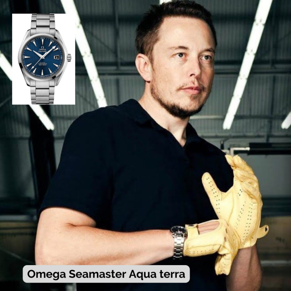 Elon Musk wearing Omega Seamaster Aqua terra