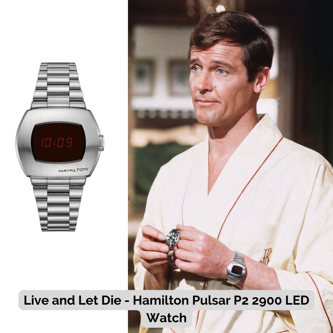James Bond wearing Hamilton Pulsar P2 2900 LED Watch -1973