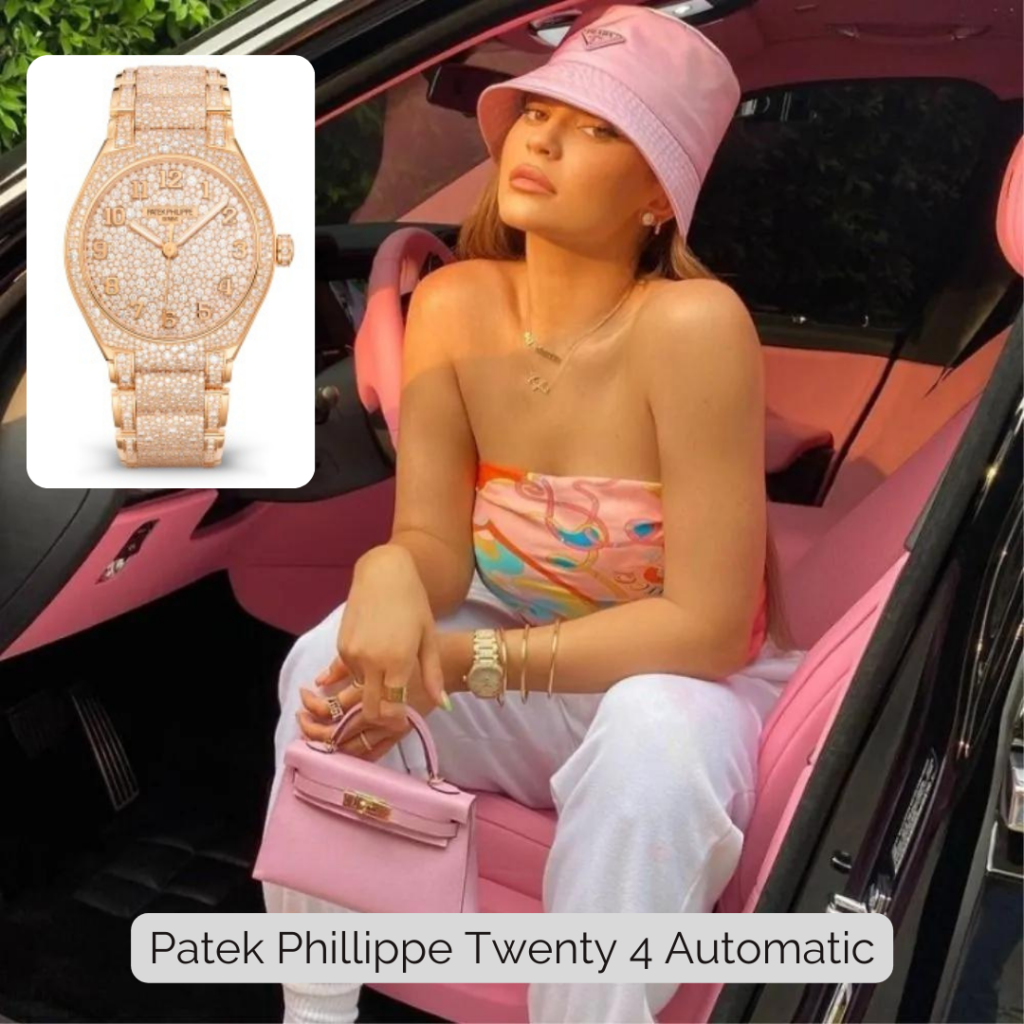 Kylie Jenner wearing Patek Phillippe Twenty 4 Automatic